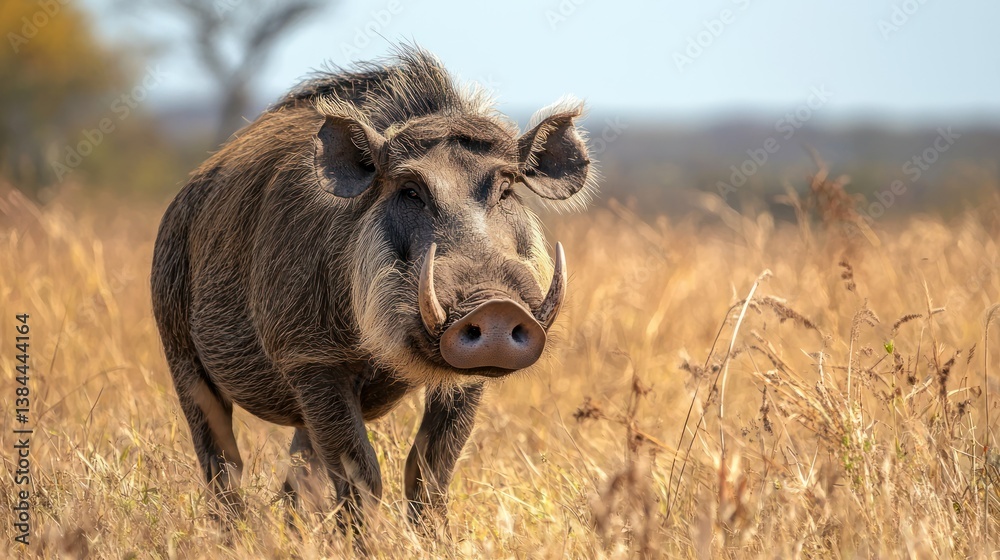Warthog isolated on white background Warthog isolated on white background