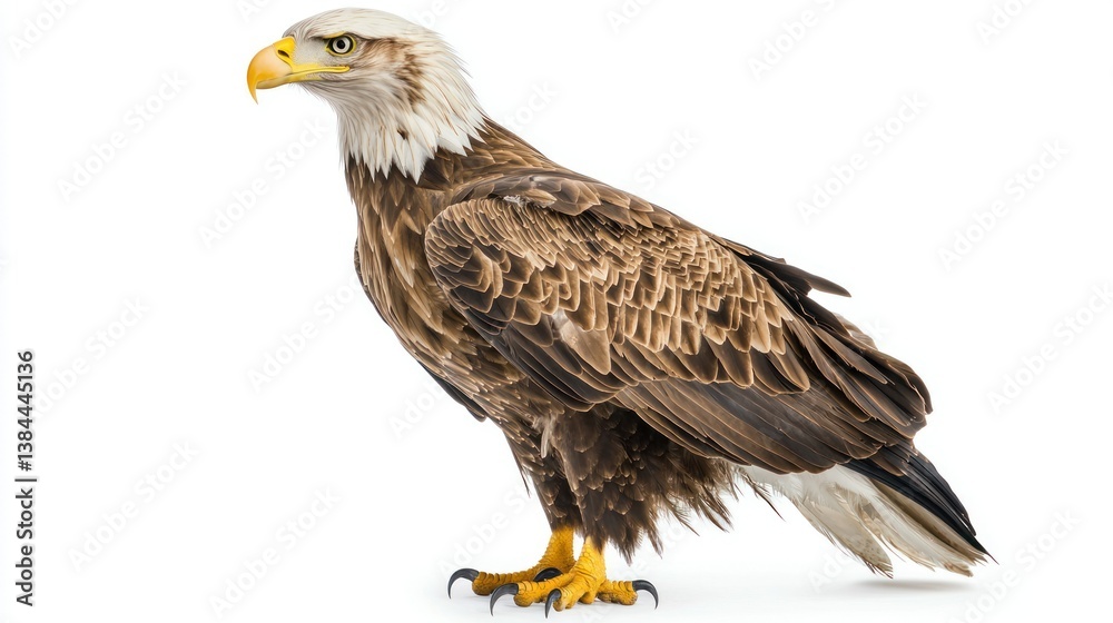 Fototapeta premium White-tailed Eagle isolated on white background
