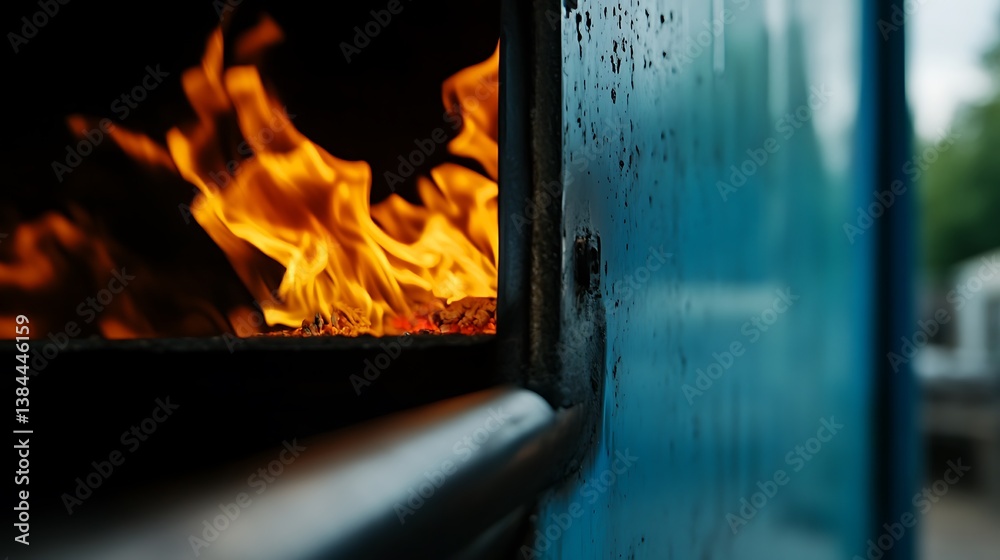 Fototapeta premium Fiery Embers Glow in Rustic Outdoor Oven.