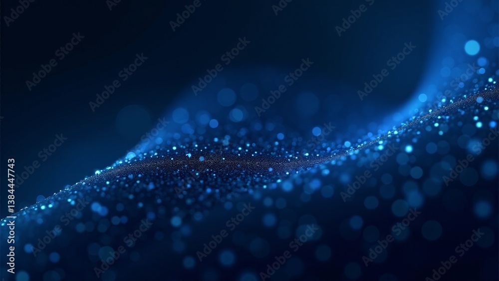 Obraz premium Abstract Blue Digital Wave Particle Flow