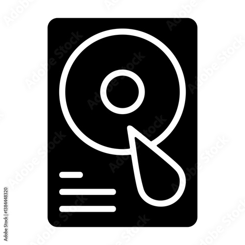 Hard Drive Outline Style  Icon