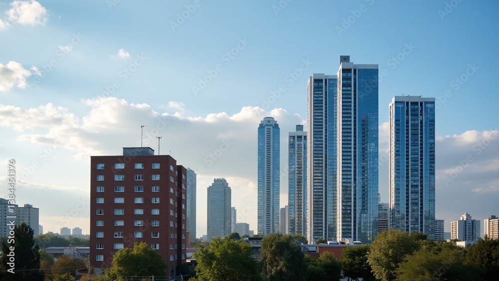 Chicago City Skyline on a Sunny Day Chicago City Skyline on a Sunny Day