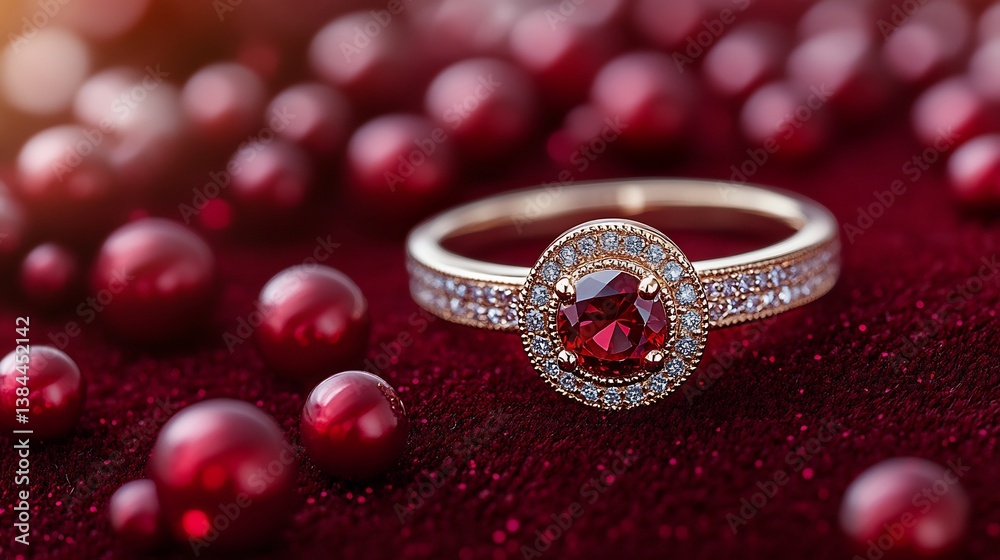 Luxurious Ruby Ring on Velvet. Luxurious Ruby Ring on Velvet.