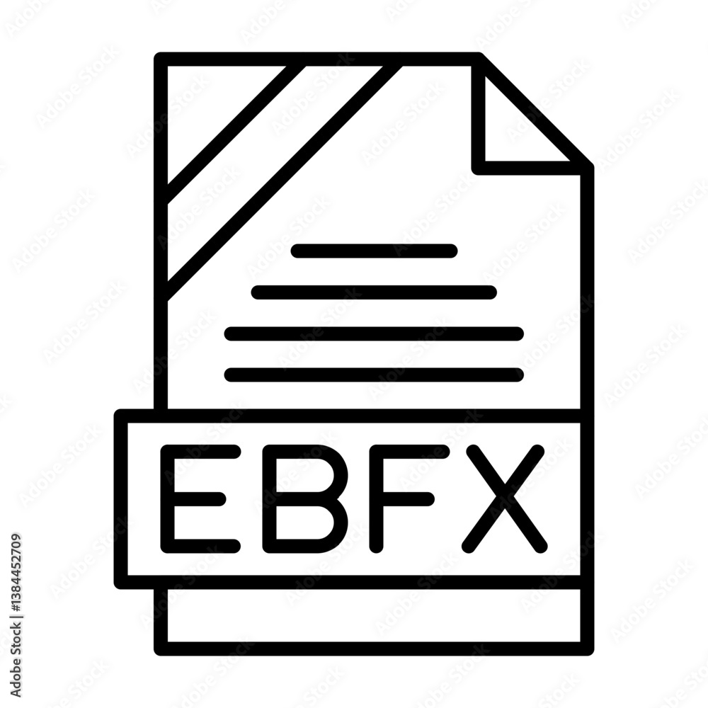 EBFX File Format Outline Style Icon EBFX File Format Outline Style Icon