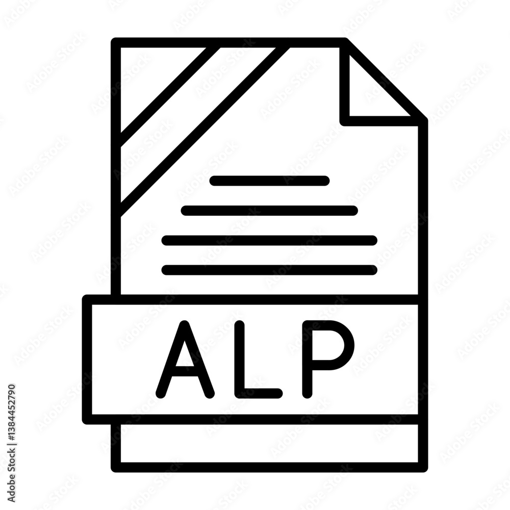 AUP File Format Outline Style Icon AUP File Format Outline Style Icon