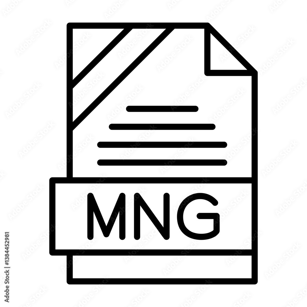 MPEG File Format Outline Style Icon MPEG File Format Outline Style Icon
