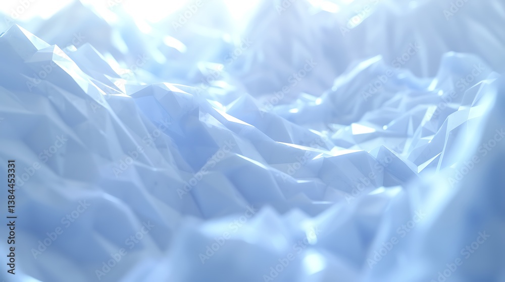 Obraz premium A low poly illustration of geometric landscape in cool colors