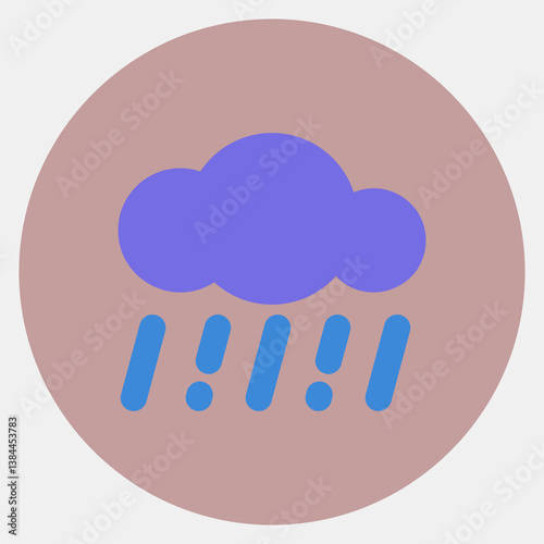 Icon rain. Weather elements symbol. Icons in color mate style. Good for prints, web, smartphone app, posters, infographics, logo, sign, etc.