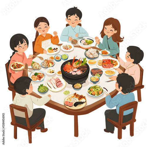 Japanese food illustrator on white background