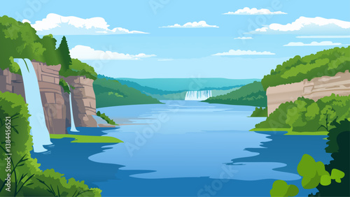 Finger Lakes NY in Digital Illustration