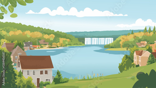 Finger Lakes NY with Scenic Wineries and Waterfalls in Digital Art