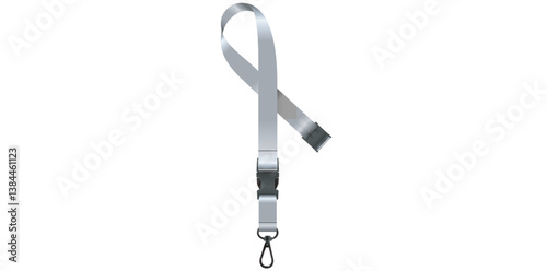 Neck Strap Lanyard Safety Breakaway For ID Name Badge Holder Key Plastic Clasp Vector Illustration.	