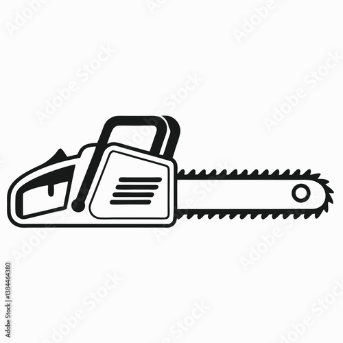 Lumber Tool Icon Chainsaw Black Outline Design