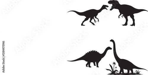 dinosaur image silhouette vector