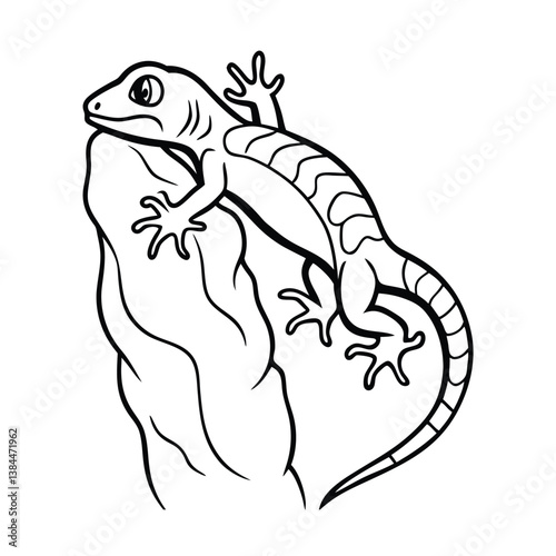 Cute green amphibian illustration cartoon frog on a leaf