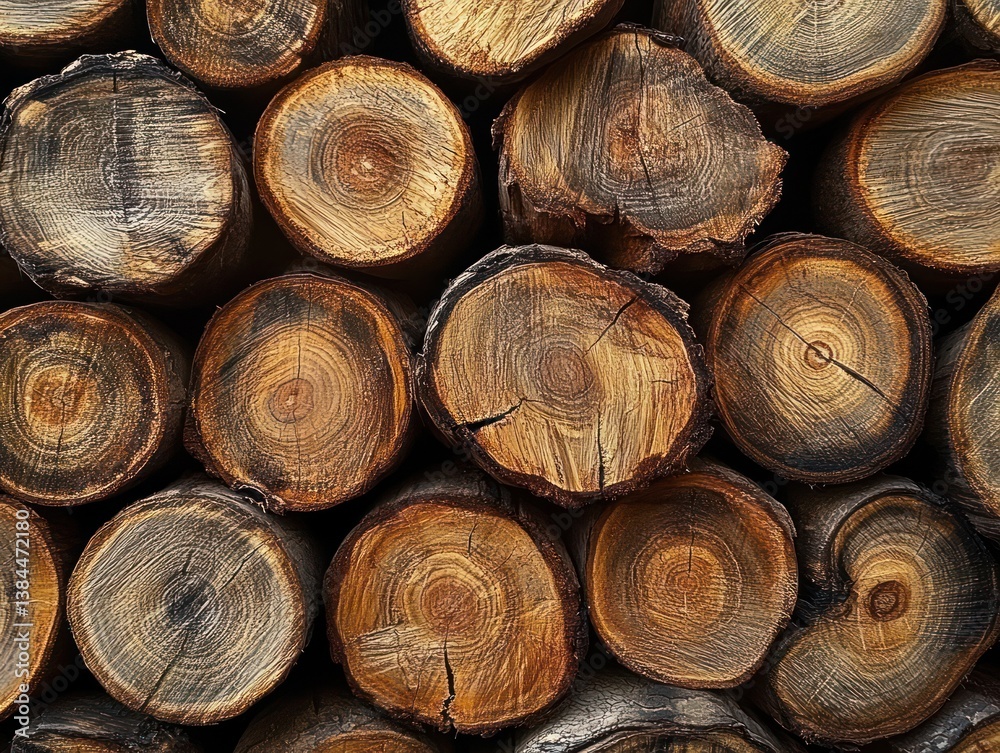 Stacked Firewood Logs Close-Up Warm Natural Lighting Textured Wooden Background Stacked Firewood Logs Close-Up Warm Natural Lighting Textured Wooden Background