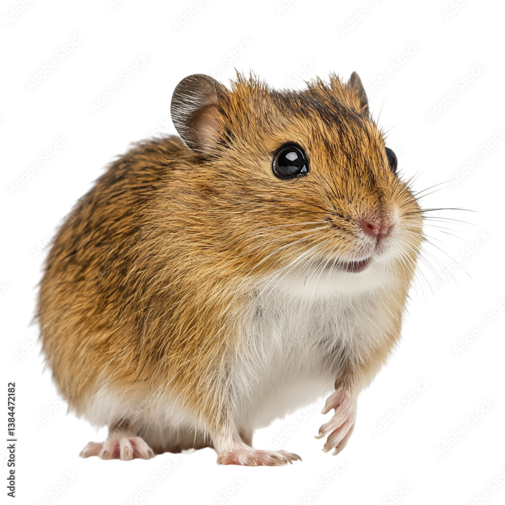 Adorable small hamster with brown and white fur snuggled comfortably in its habitat enjoying a tasty snack Adorable small hamster with brown and white fur snuggled comfortably in its habitat enjoying a tasty snack