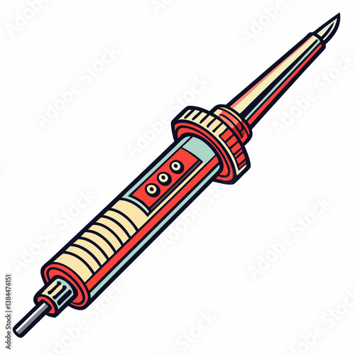 vector illustration of a soldering iron 