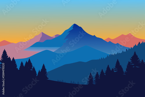 mountains in the morning