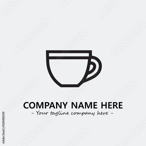 Cup illustration black and white for logo company vector image
