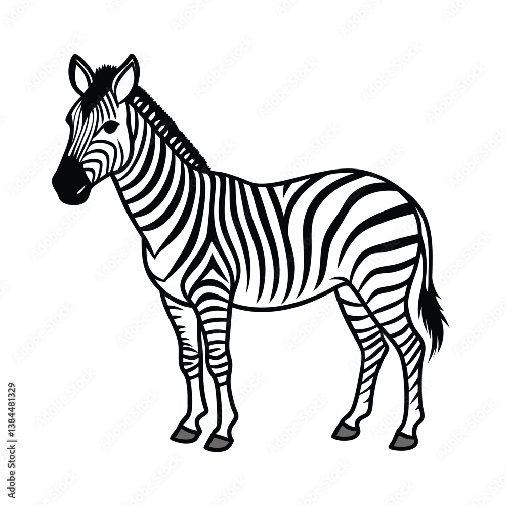 Obraz premium zebra vector illustration outline