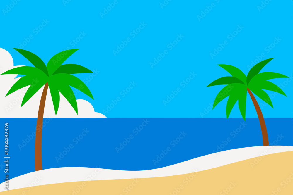 Obraz premium tropical beach with palm trees