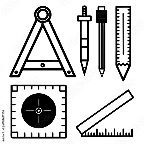 vector illustration of a set of instruments