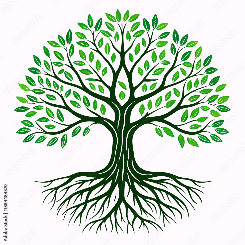 Fototapeta premium green tree vector illustration