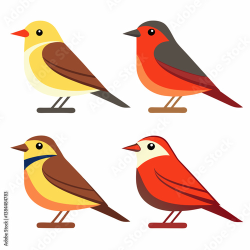 Wallpaper Mural set of birds Torontodigital.ca