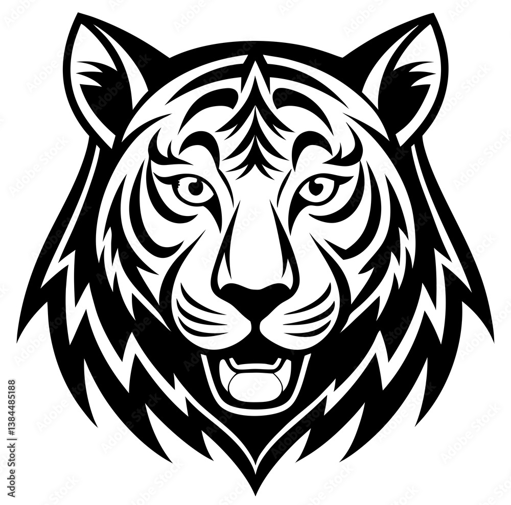 Fototapeta premium tiger head tattoo