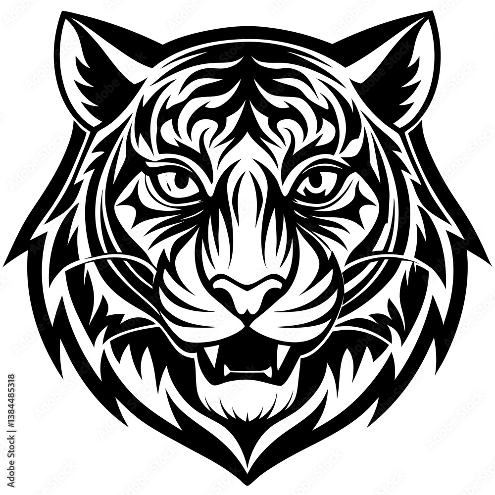 Fototapeta premium tiger head tattoo