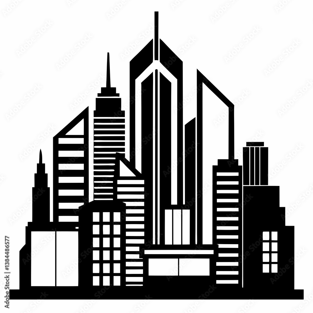 Obraz premium city skyline silhouette