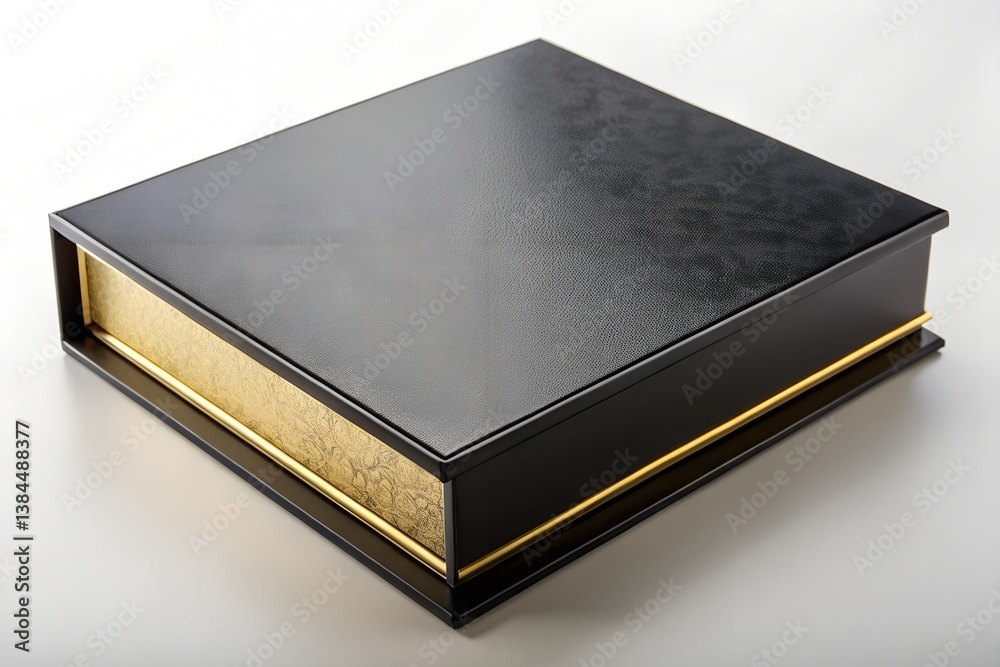 Luxury Black Gift Box with Gold Foil, Magnetic Closure, and Velvet Interior