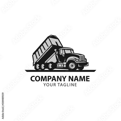 Dump Truck Company. Trucking Logo Template Vector. Ready made logo template set vector isolated