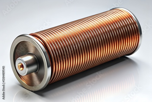 3D Coil with Battery and Iron Filings Demonstrating Magnetic Field