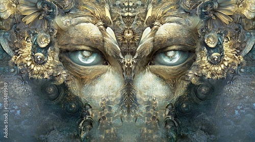 Mystical Eyes: A Surreal, Ornate Digital Art