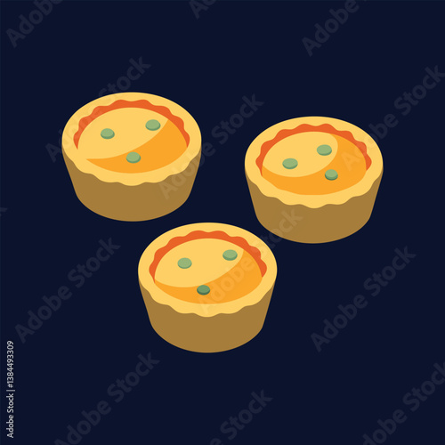  Mini quiches on a dark slate background