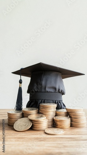 Wallpaper Mural Strategic Learning Investment Minimalist Graduation Cap with Financial Growth Stack - Next-Gen Education Financing and Wealth Empowerment for Millennials Torontodigital.ca