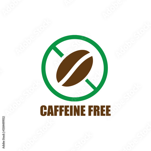Caffeine free icon sign. Isolated coffee beans vector design.
