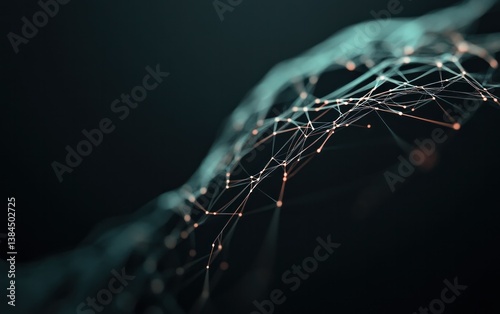 Abstract Teal and Orange Network Digital Art
