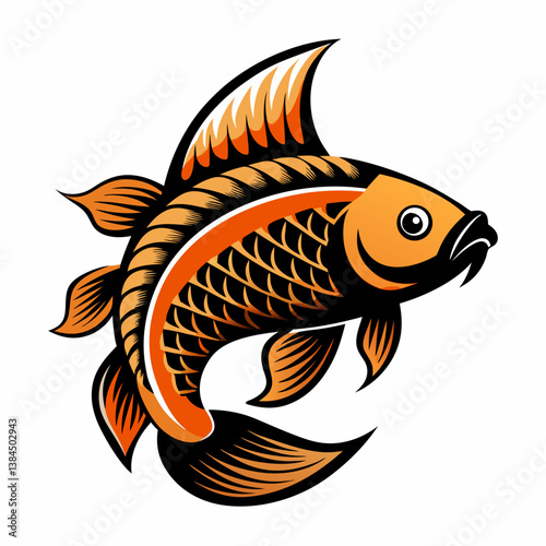 gold fish isolated on black