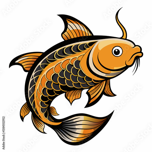 gold fish isolated on white background