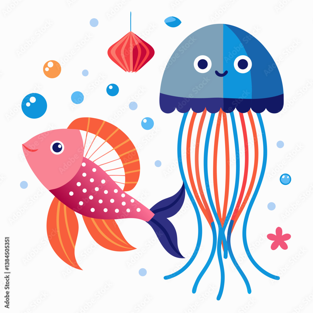 Naklejka premium set of fishes