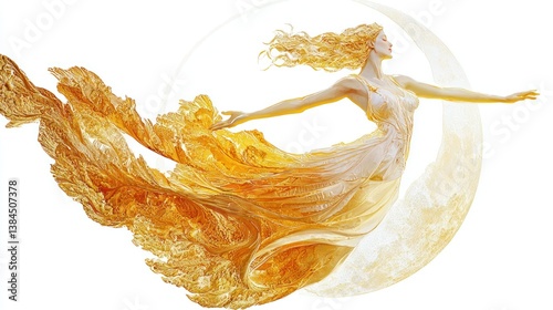 Eos (Goddess of Dawn) isolated on white background