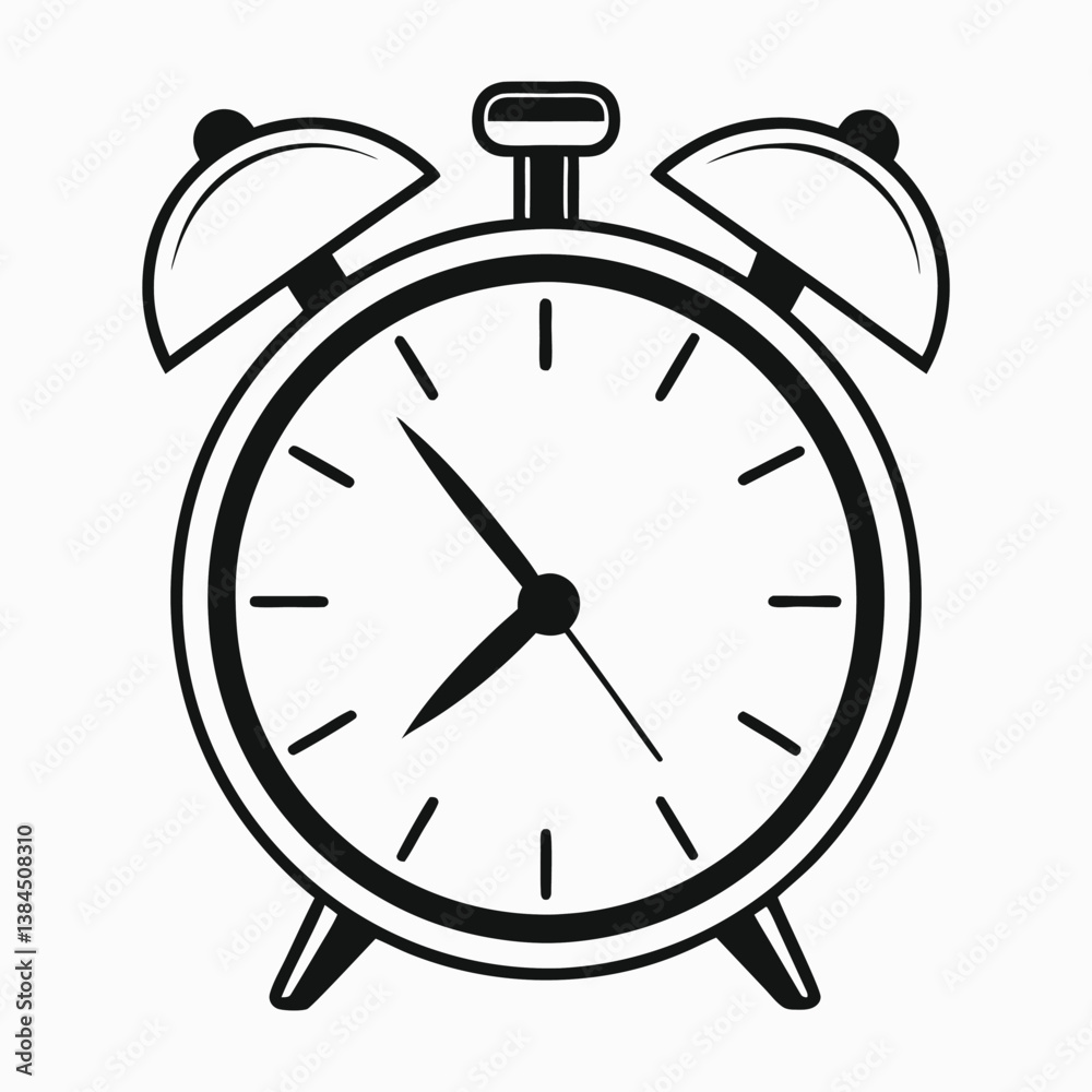 Simple Clock Silhouette Representing Time and Punctuality Simple Clock Silhouette Representing Time and Punctuality