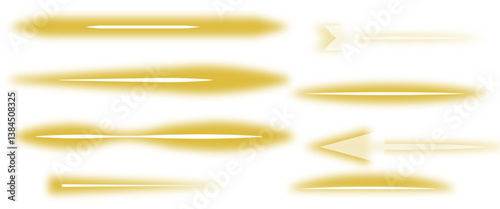 Light ray. Glowing gold line. Flash. Light effect. Golden light rays. Neon line on transparent background. flare light. laser beams, 