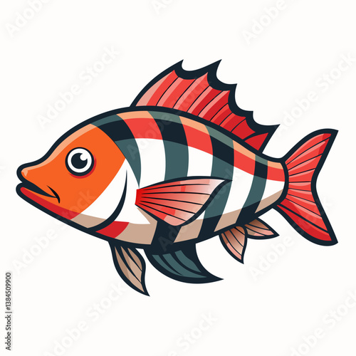 vector illustration of a fish