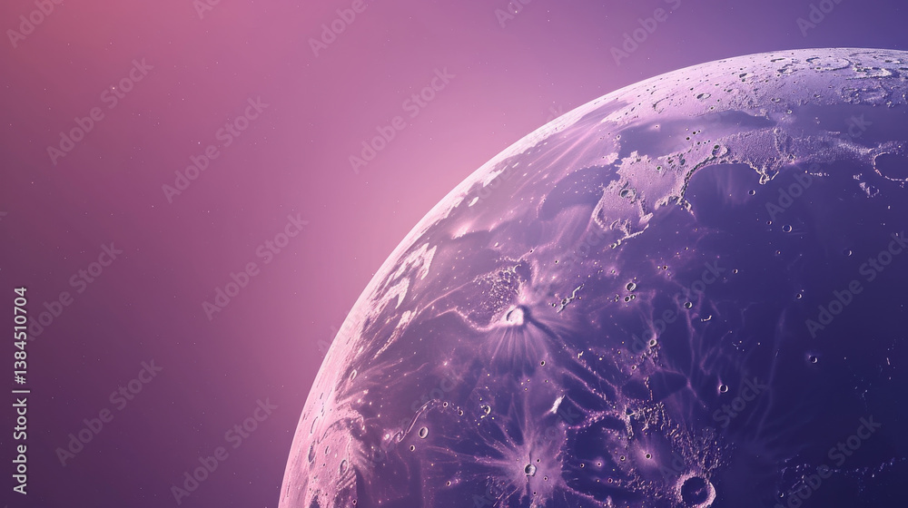 Naklejka premium stunning celestial view of planet with smooth gradient background, showcasing intricate surface details and soft glow