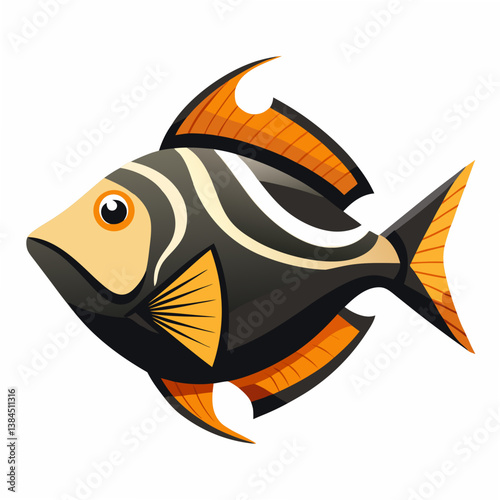 vector illustration of a goldfish