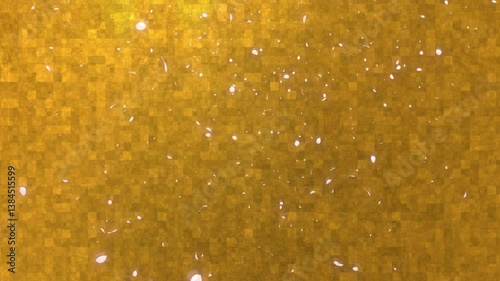 金色の和紙の金屏風　和風・日本の背景　舞い散る桜の花びら